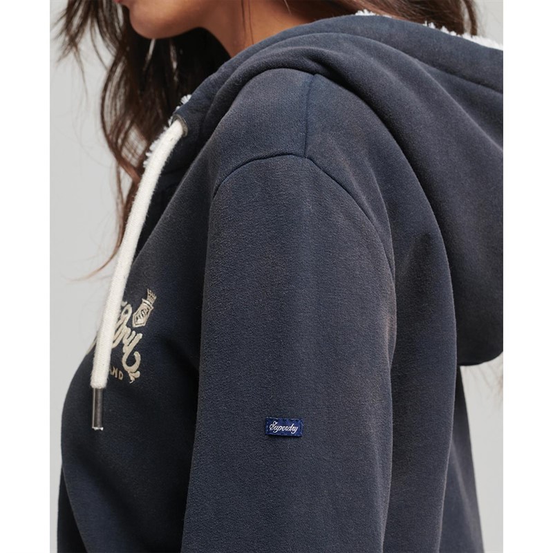 Superdry Sweats à Capuche Vintage Pride And Craft Femme Bleu Marine
