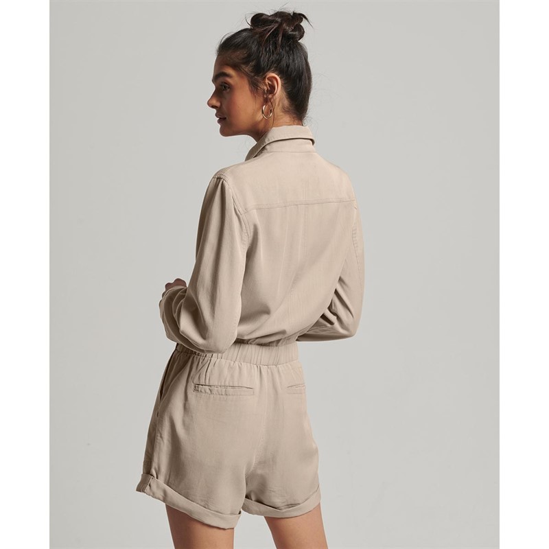 Superdry Combishorts Vintage Military Femme Beige Clair