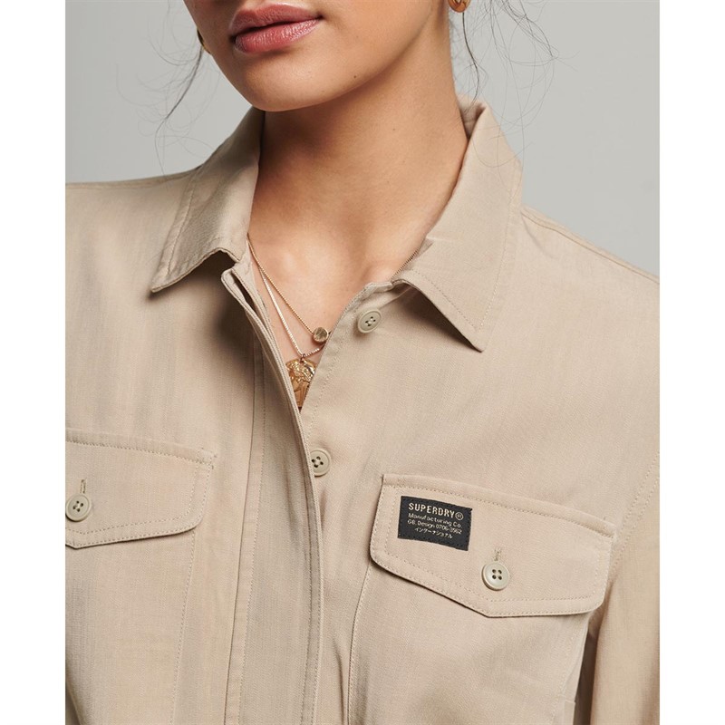 Superdry Combishorts Vintage Military Femme Beige Clair