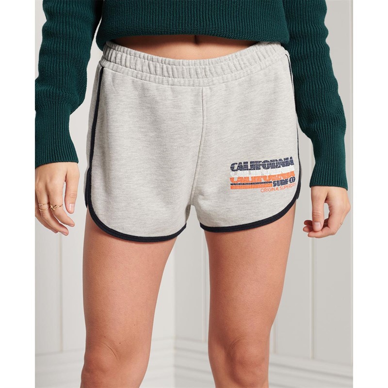 Superdry Dames Cali Shorts Gemeleerd Lichtgrijs