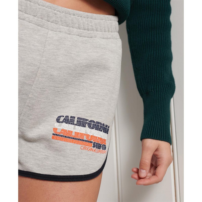 Superdry Dames Cali Shorts Gemeleerd Lichtgrijs