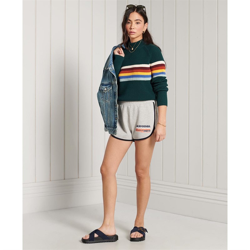 Superdry Dames Cali Shorts Gemeleerd Lichtgrijs