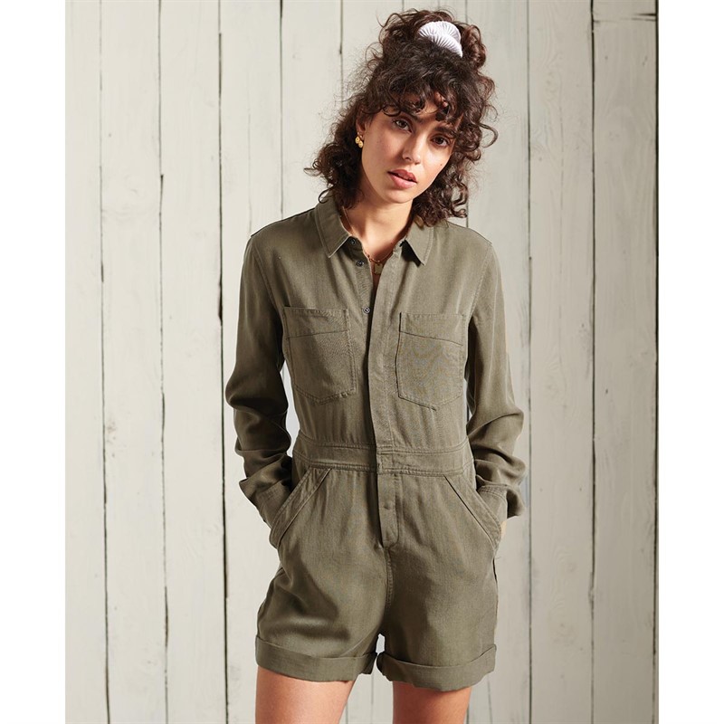 Superdry Robes Tencel Femme Kaki Clair