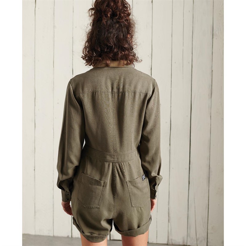 Superdry Robes Tencel Femme Kaki Clair