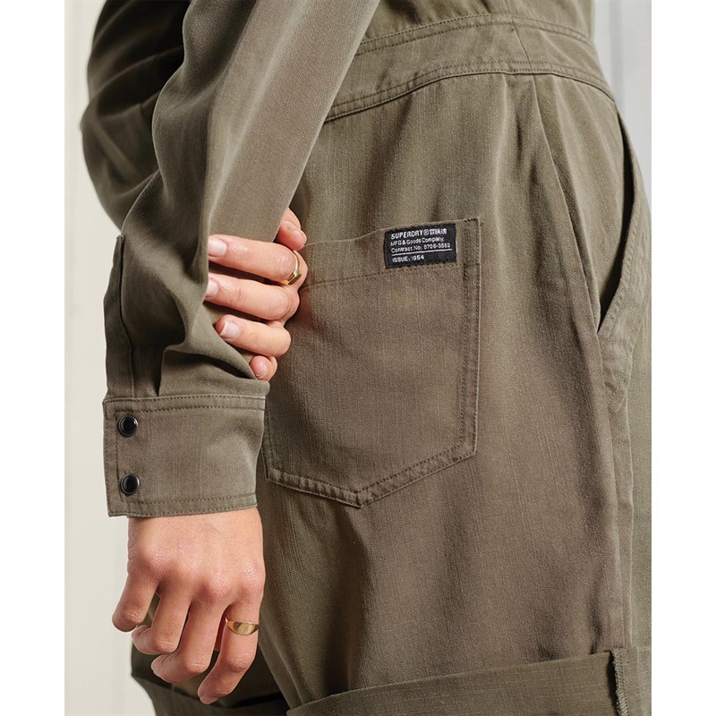 Superdry Robes Tencel Femme Kaki Clair
