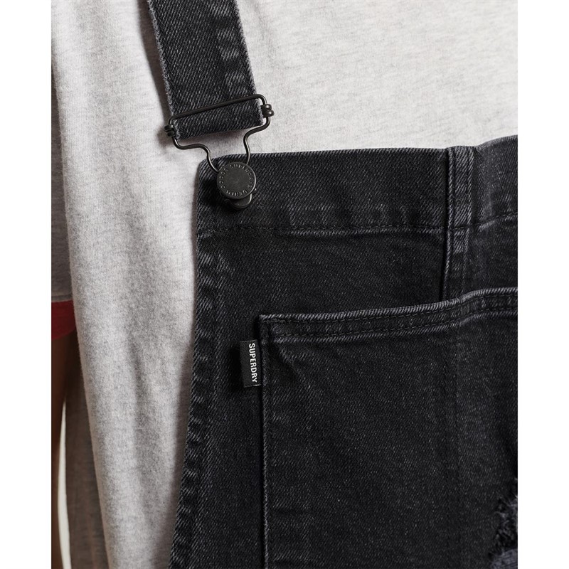 Superdry Damskie Vintage Dungaree Stroje Jednoczęściowe Czarny