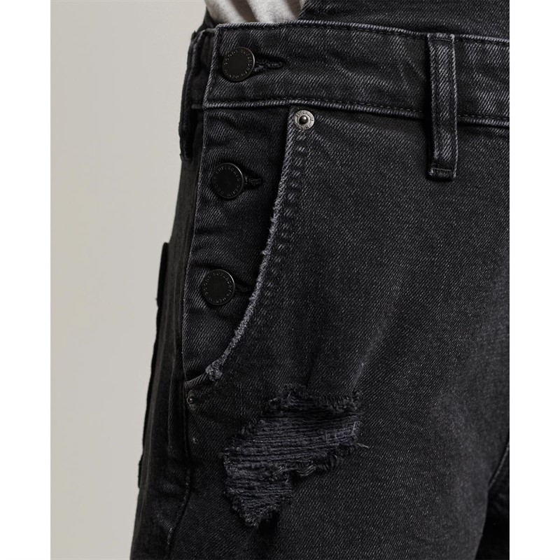 Superdry Damskie Vintage Dungaree Stroje Jednoczęściowe Czarny