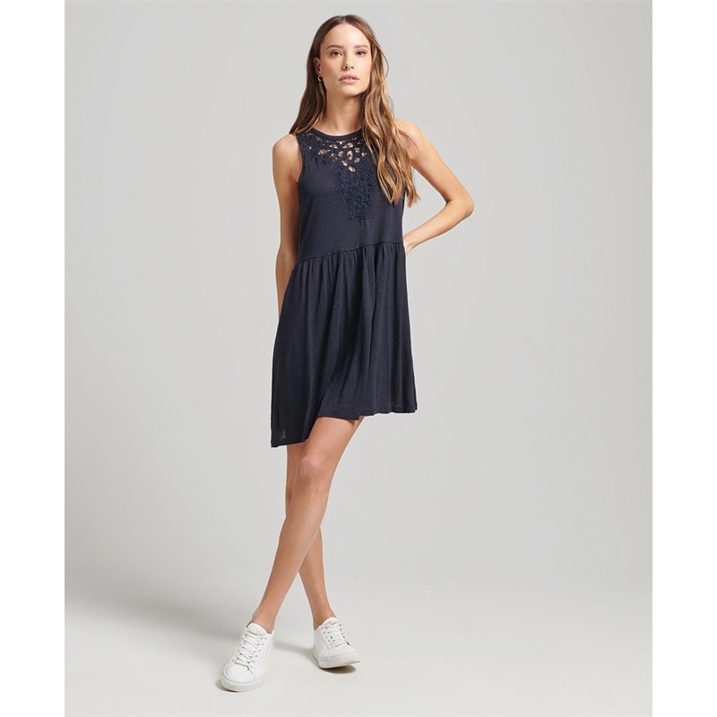 Superdry Damskie Vintage Racer Sukienki Granatowy