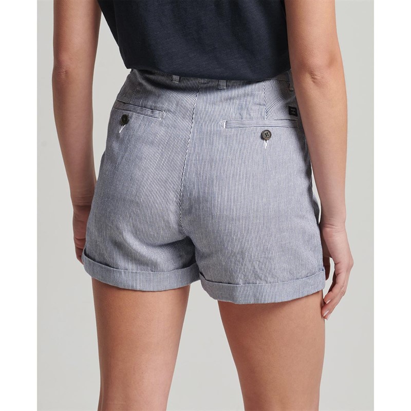 Superdry Shorts Studios Linen Femme Blanc