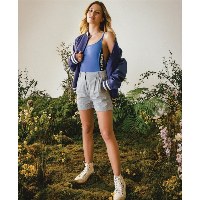 Superdry Shorts Studios Linen Femme Blanc
