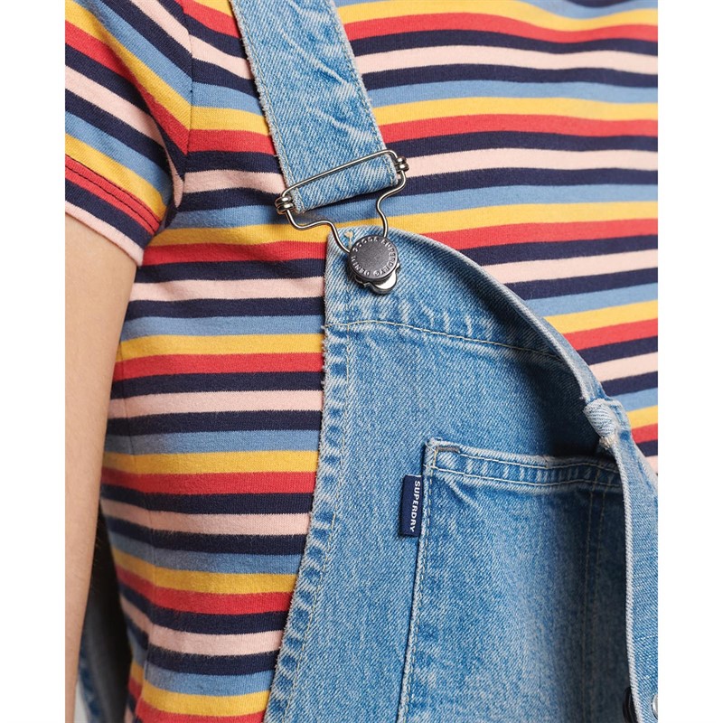 Superdry Damskie Vintage Dungaree Stroje Jednoczęściowe Mid Niebieski
