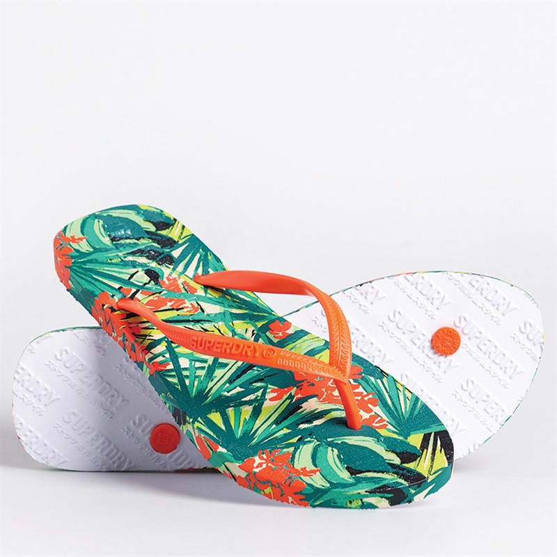 Superdry Damskie Super Sleek AOP Japonki Wielobarwny