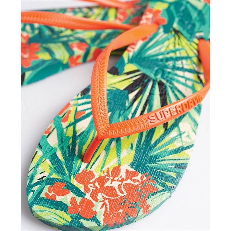 Superdry Damskie Super Sleek AOP Japonki Wielobarwny