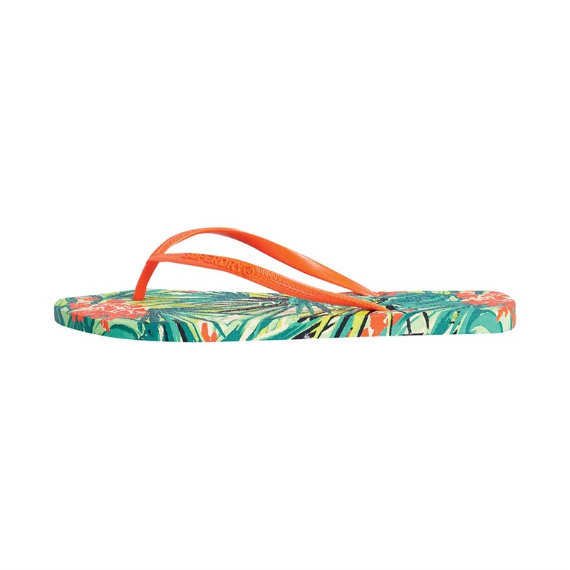 Superdry Damskie Super Sleek AOP Japonki Wielobarwny