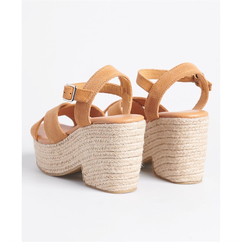 Superdry Dame High Espadrille Sandaler Lys Brun
