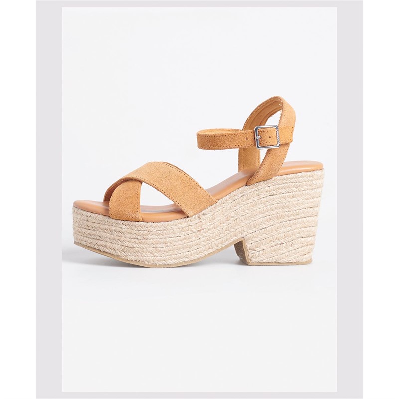 Superdry Dame High Espadrille Sandaler Lys Brun