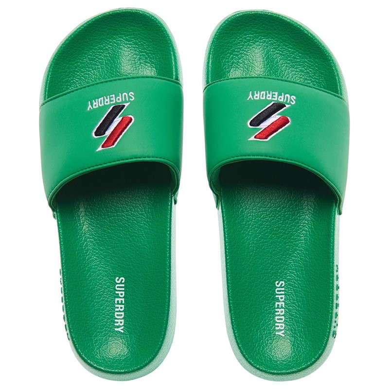 Superdry Slider Sandales Code Essential Pool Femme Vert
