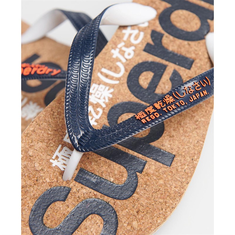 Superdry Dames Cork Slippers Marineblauw