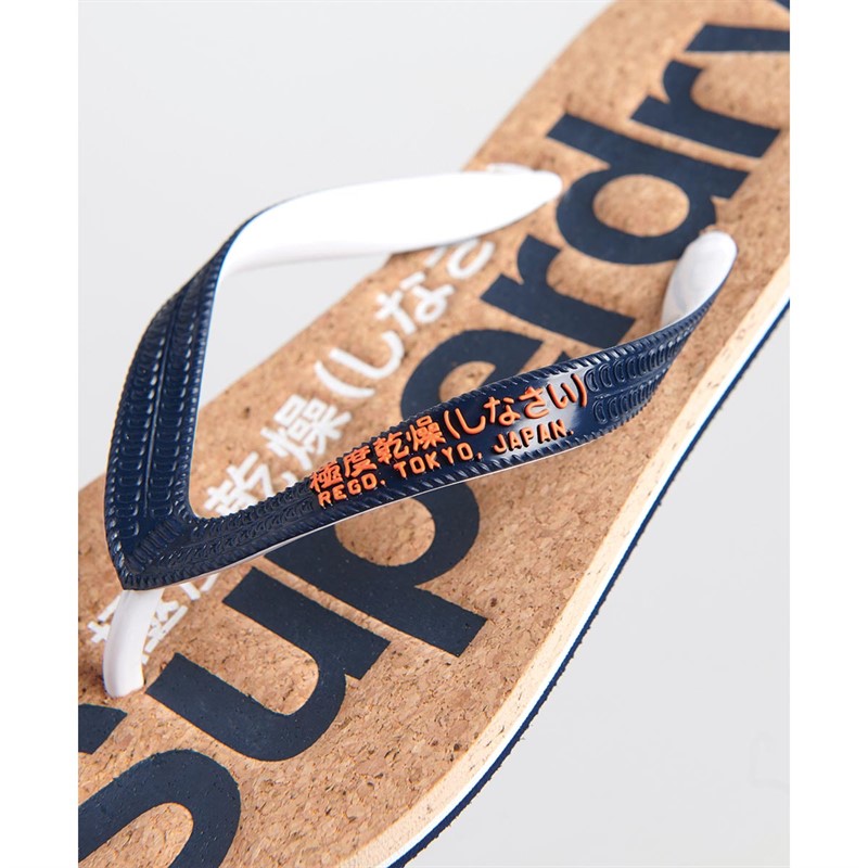 Superdry Dames Cork Slippers Marineblauw