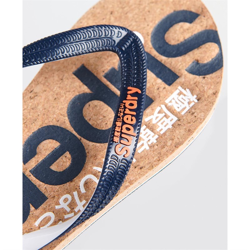 Superdry Dames Cork Slippers Marineblauw