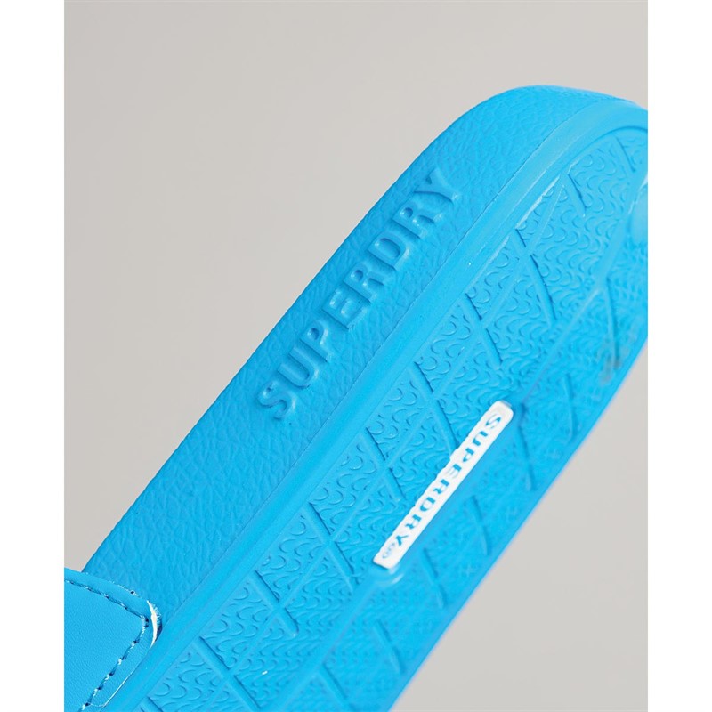 Superdry Slider Sandales Code Core Pool Femme Bleu Vif