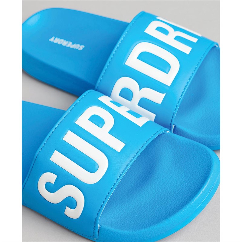 Superdry Slider Sandales Code Core Pool Femme Bleu Vif