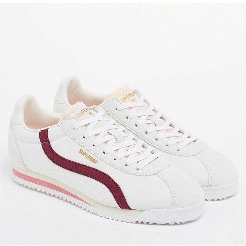Superdry Baskets Vegan Retro Track OV Runner Femme Ecru