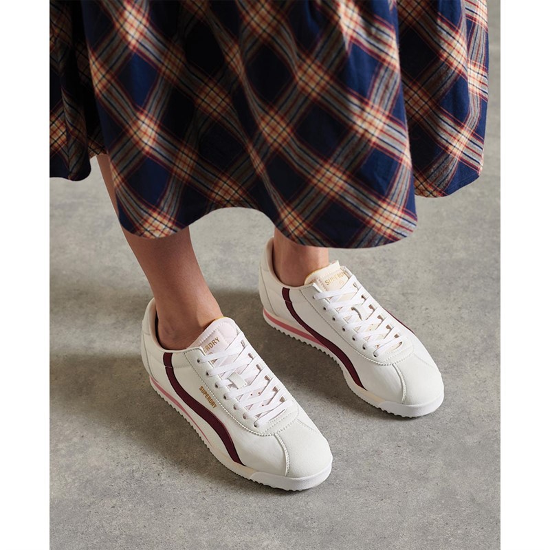 Superdry Baskets Vegan Retro Track OV Runner Femme Ecru