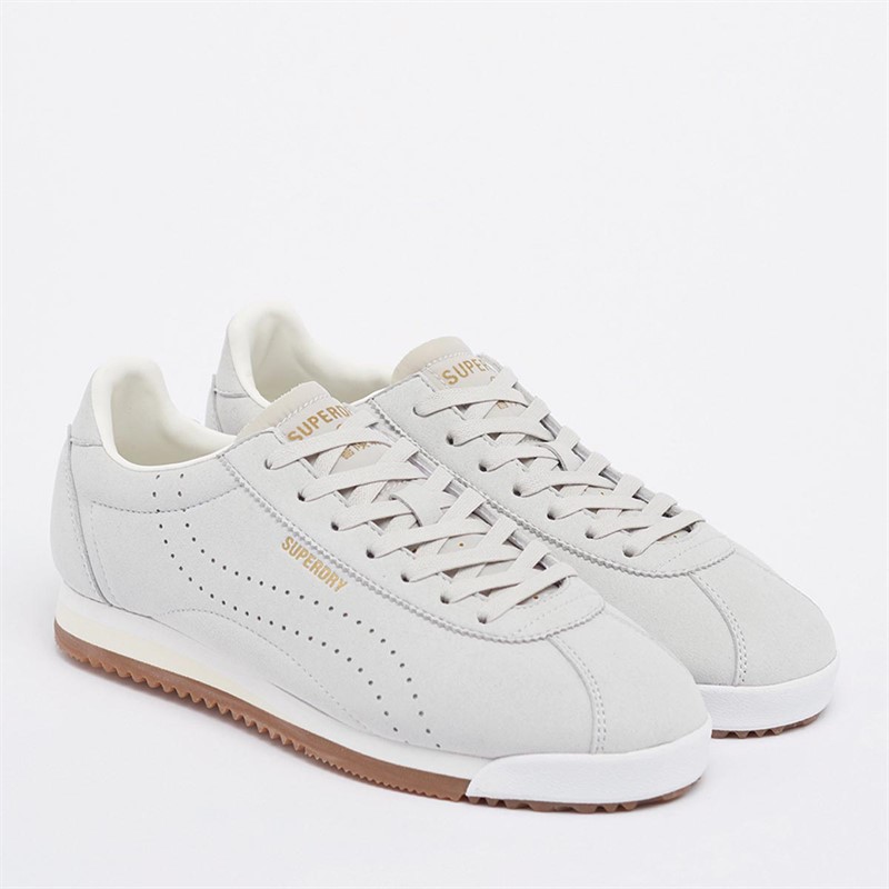 Superdry Dame Vegan Retro Track Sport Runner Sneakers Lys Grå