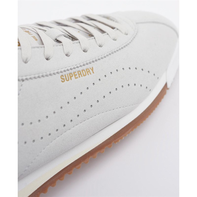 Superdry Dame Vegan Retro Track Sport Runner Sneakers Lys Grå