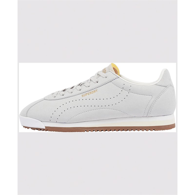 Superdry Dame Vegan Retro Track Sport Runner Sneakers Lys Grå