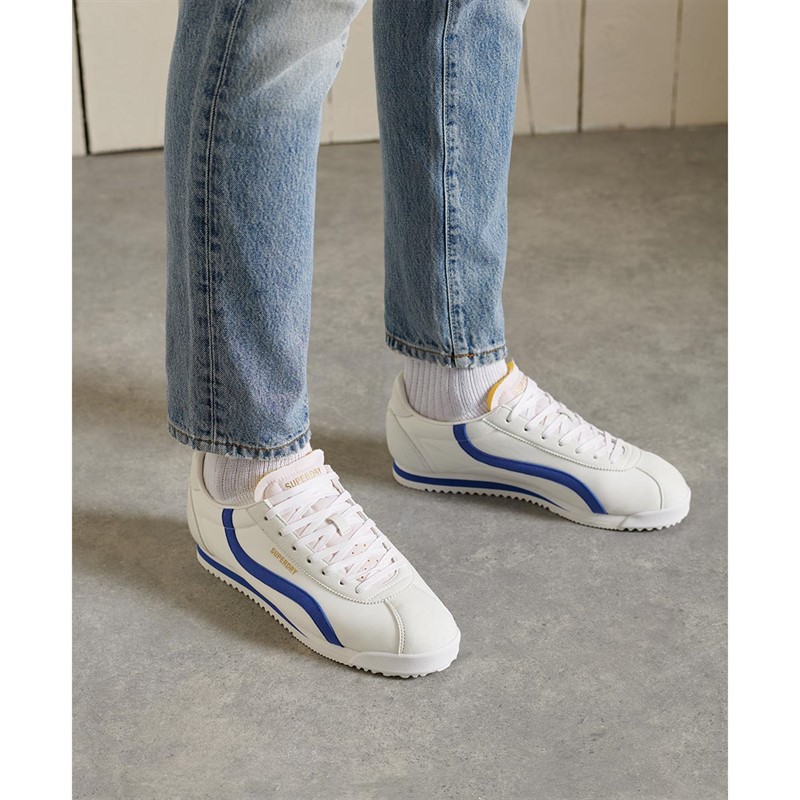 Superdry Baskets Vegan Retro Track OV Runner Homme Blanc