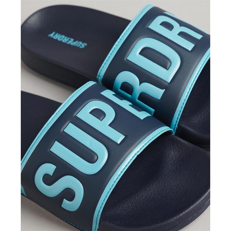 Superdry Slider Sandales Code Core Pool Homme Bleu Marine