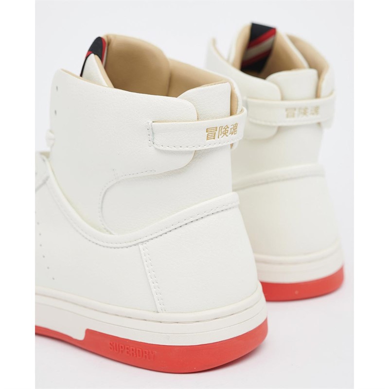 Superdry Baskets Montantes Vegan Basket OV High Homme Blanc Cassé