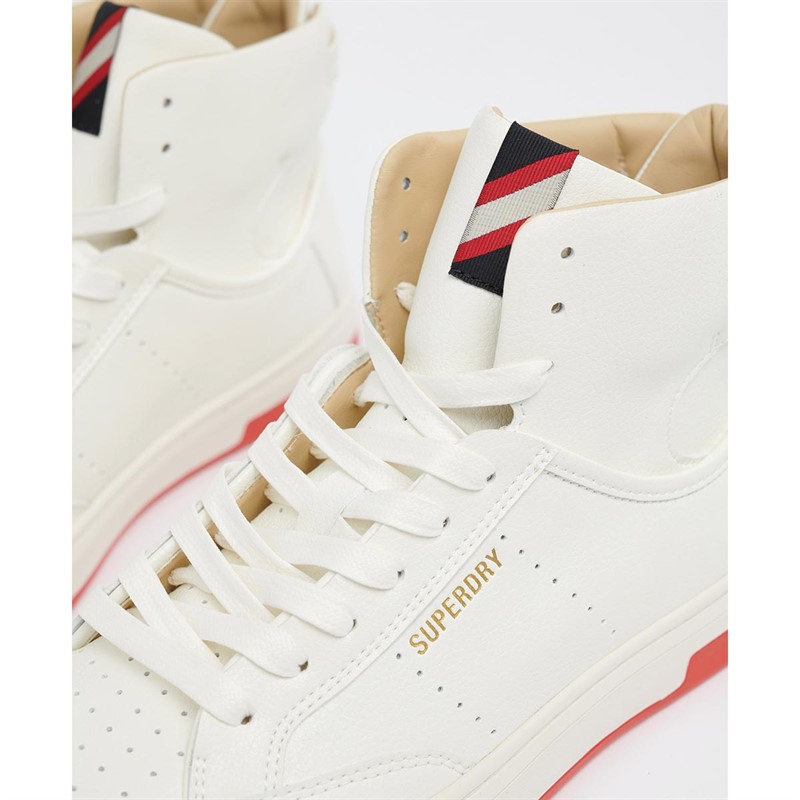 Superdry Baskets Montantes Vegan Basket OV High Homme Blanc Cassé