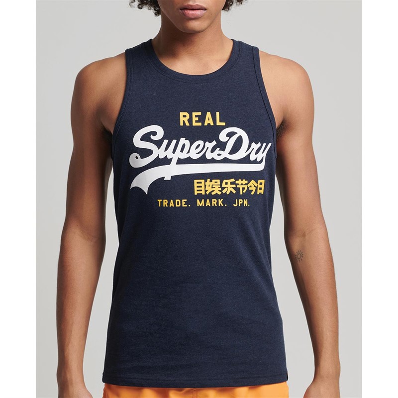 Superdry Heren Vintage VL Classic Singlet Marineblauw