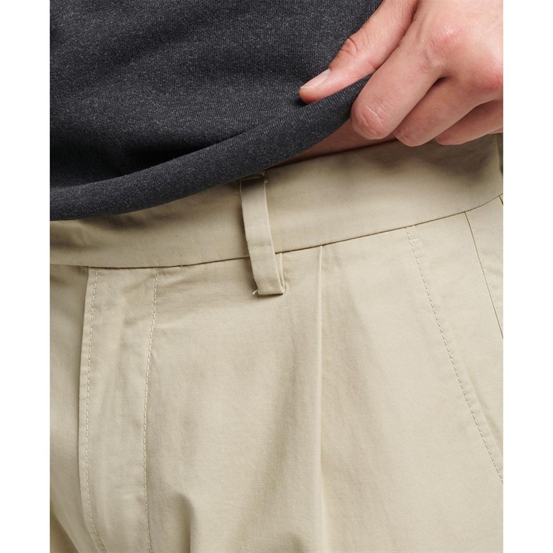 Superdry Herre Studios Pleated Chino bukser Ecru