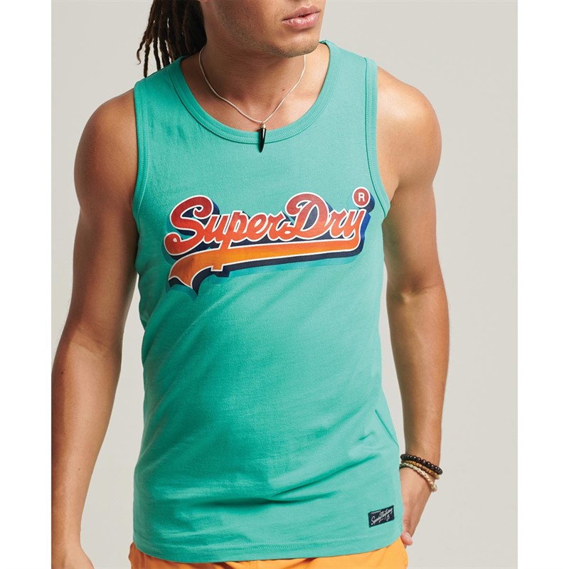 Superdry Débardeurs Vintage VL Seasonal Homme Aqua