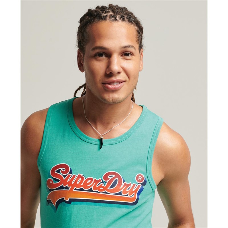 Superdry Débardeurs Vintage VL Seasonal Homme Aqua