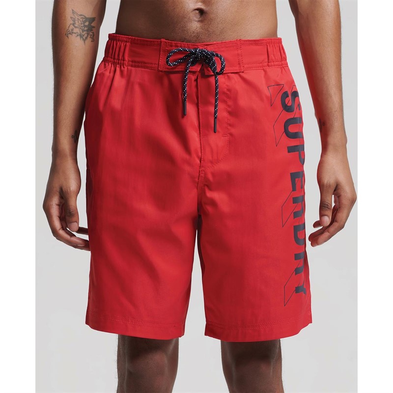 Superdry Shorts de Bain Classic Board 19 Inch Homme Rouge