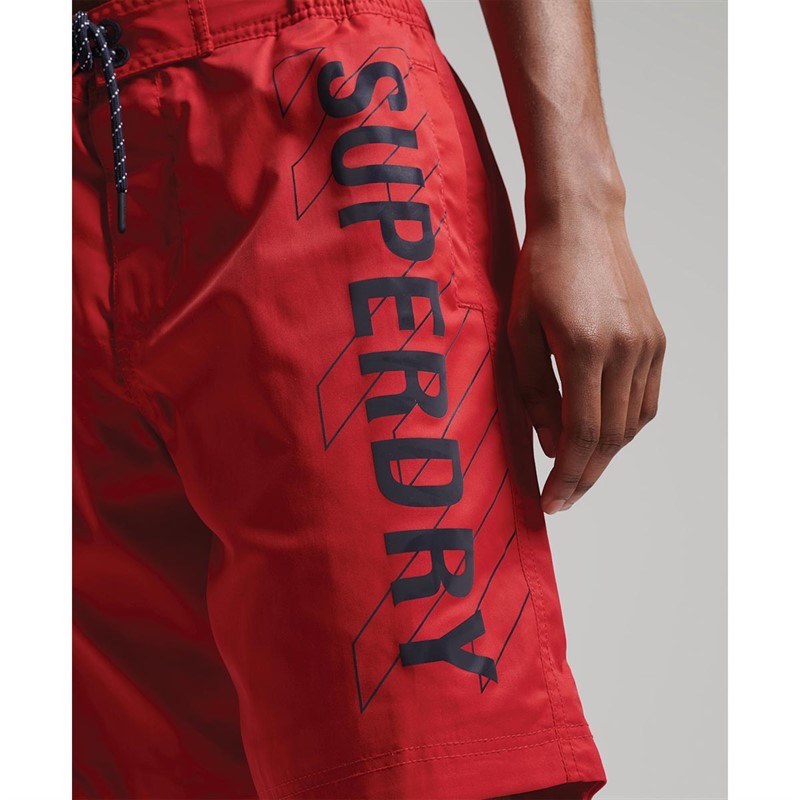 Superdry Shorts de Bain Classic Board 19 Inch Homme Rouge
