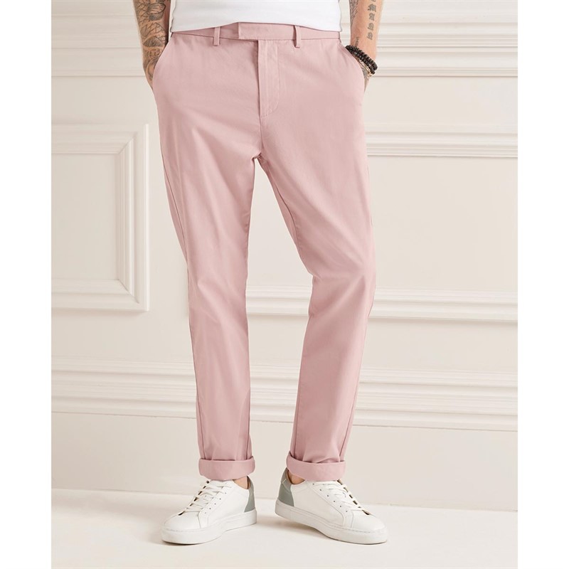 Superdry Chinos Studios Homme Rose Clair