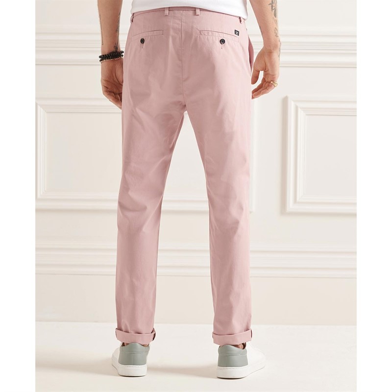 Superdry Chinos Studios Homme Rose Clair