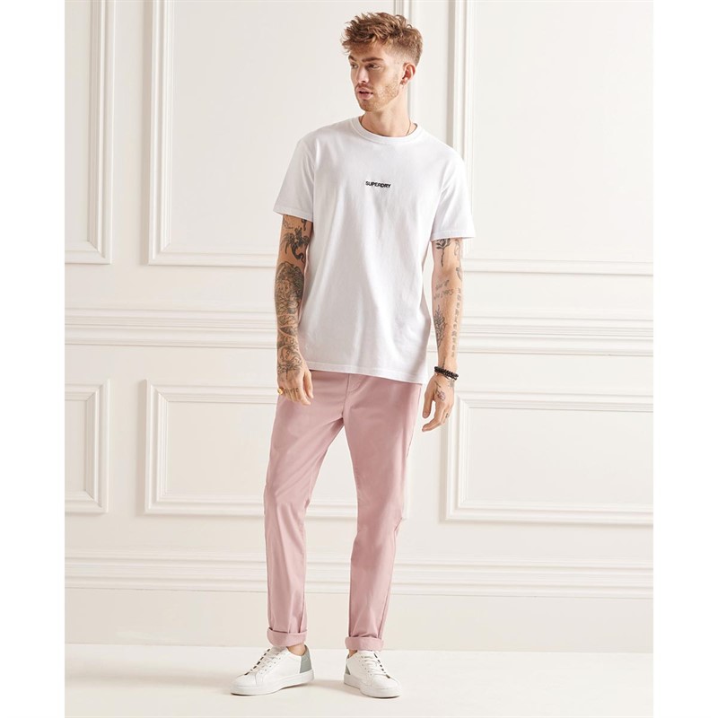 Superdry Chinos Studios Homme Rose Clair