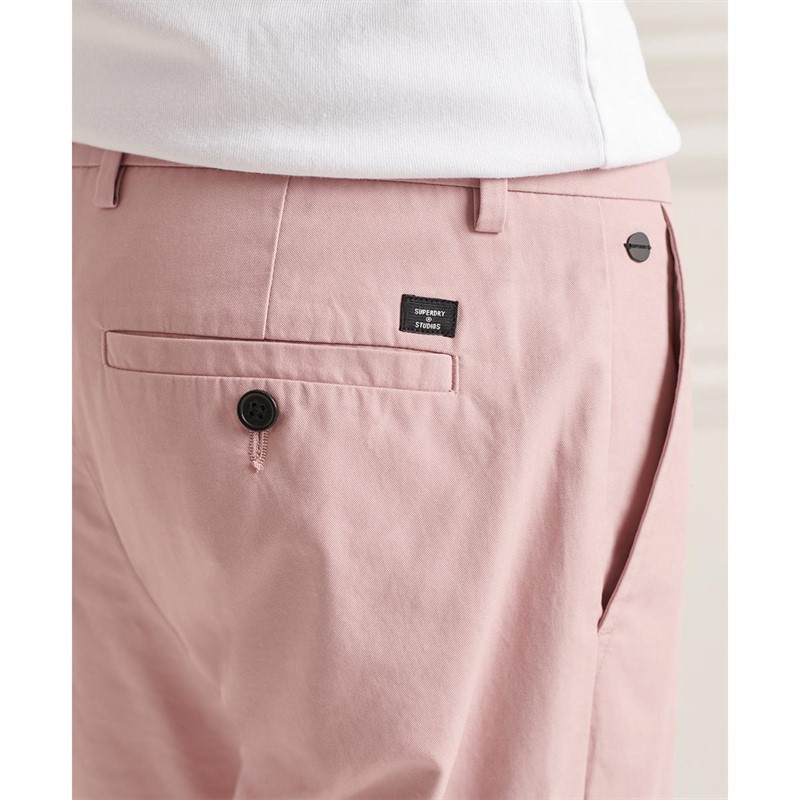Superdry Chinos Studios Homme Rose Clair