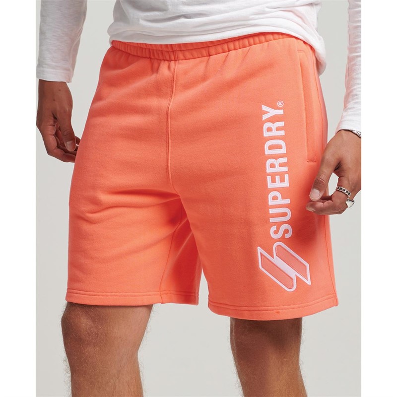 Superdry Shorts Code SL Applique Homme Rose Orange