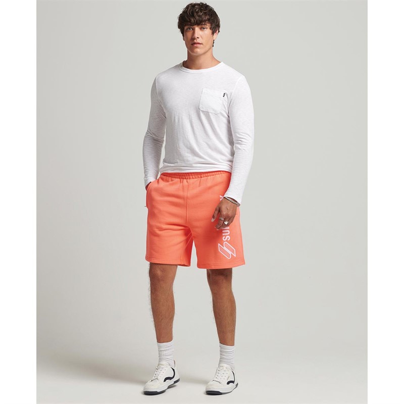 Superdry Shorts Code SL Applique Homme Rose Orange