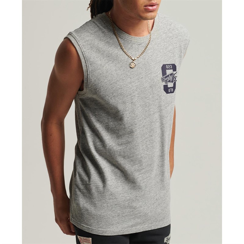 Superdry Heren Vintage Athletic Singlet Gemeleerd Grijs