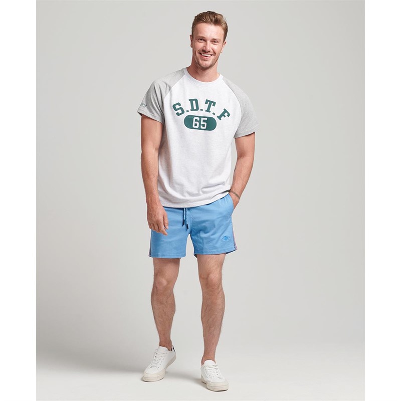 Superdry Heren Vintage Stripe Shorts Blauw