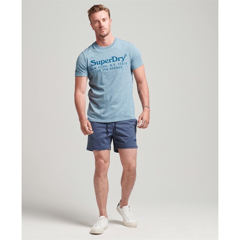 Superdry Heren Vintage Stripe Shorts Marineblauw